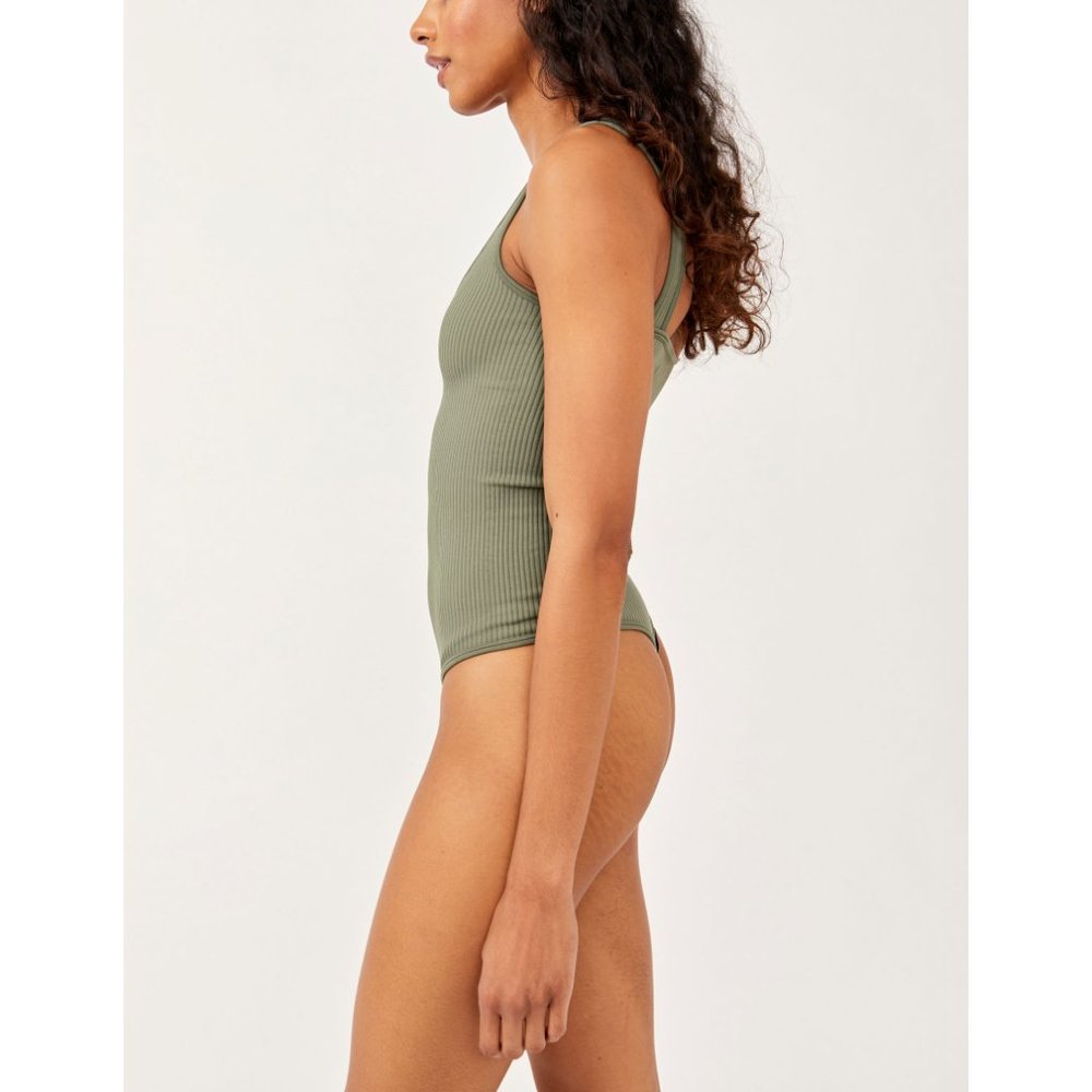 FREE PEOPLE XYZ Recycled Bodysuit / Army - Picture 3 of 6